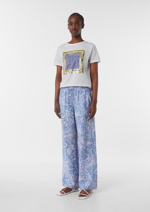 Produktbild Comma Hose Leichte Hose aus Viskosemix mit All-over-Print und Elastikbund (36)