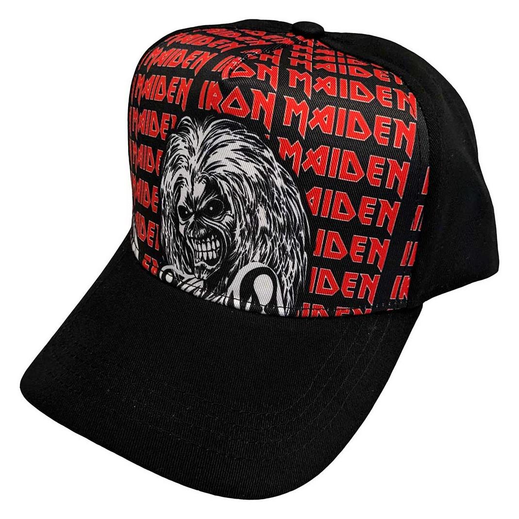 Iron Maiden, Cap, Eddie Logo Repeat Baseball Cap, Schwarz