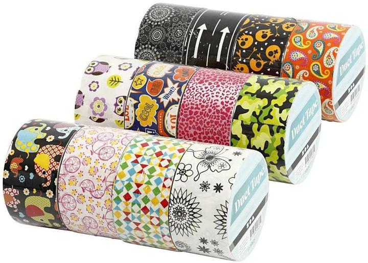 Actual product image Creativ Company Fabric Tape Duct Tape Pattern 48 mm x 5 m, Multicolor (48 mm)