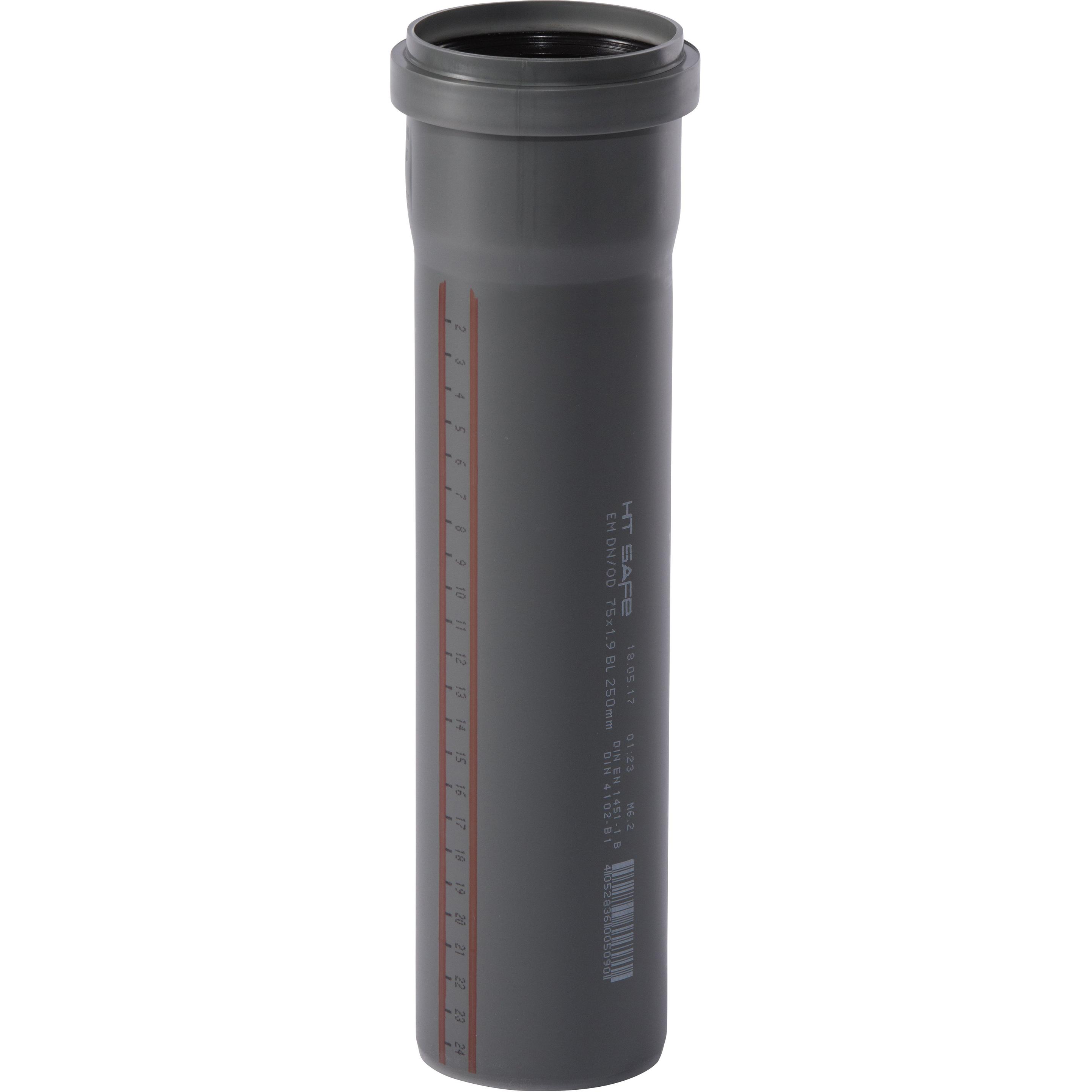 Csdk SL, Zubehör Sanitärinstallation, HT Safe rør 75X250mm m. mufHurtigere og nemmere montering med de nye patenterede t...