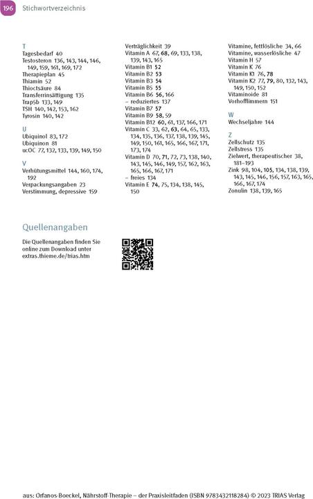 Immagine prodotto Nährstoff-Therapie - der Praxisleitfaden (Tedesco, Helena Orfanos-Boeckel, 2023)