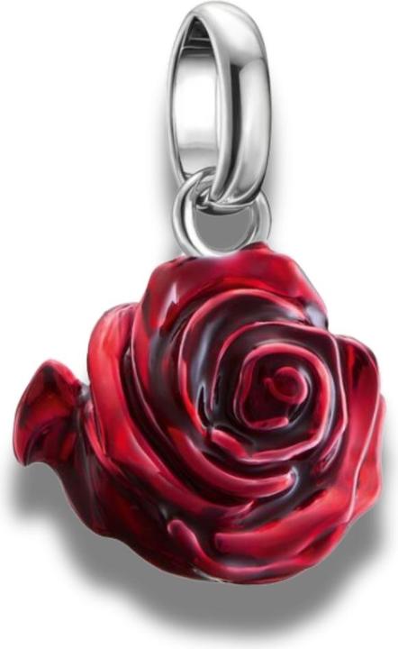 Produktbild Thomas Sabo Charm-Anhänger Rosenblüte rot Connect Silber (Sterling Silber)