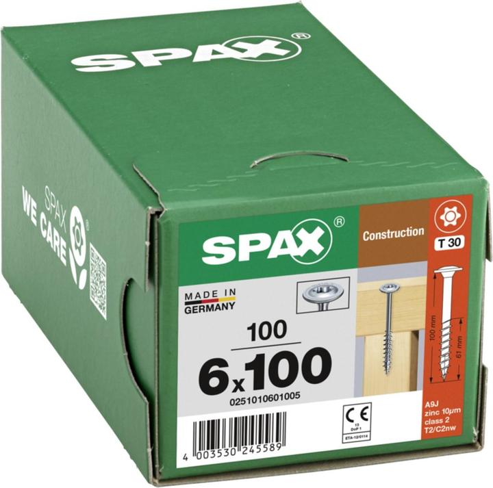 Produktbild Spax Tellerkopf T-Star Plus T30 Teilgewinde Wirox (100 Schrauben pro Stück)