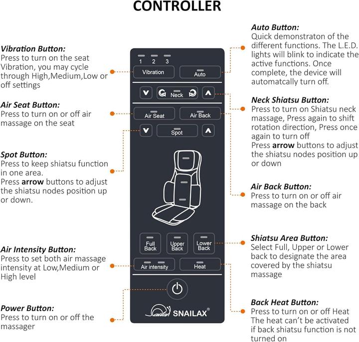 Image du produit Snailax Ganzkörper-Massagesitzauflage