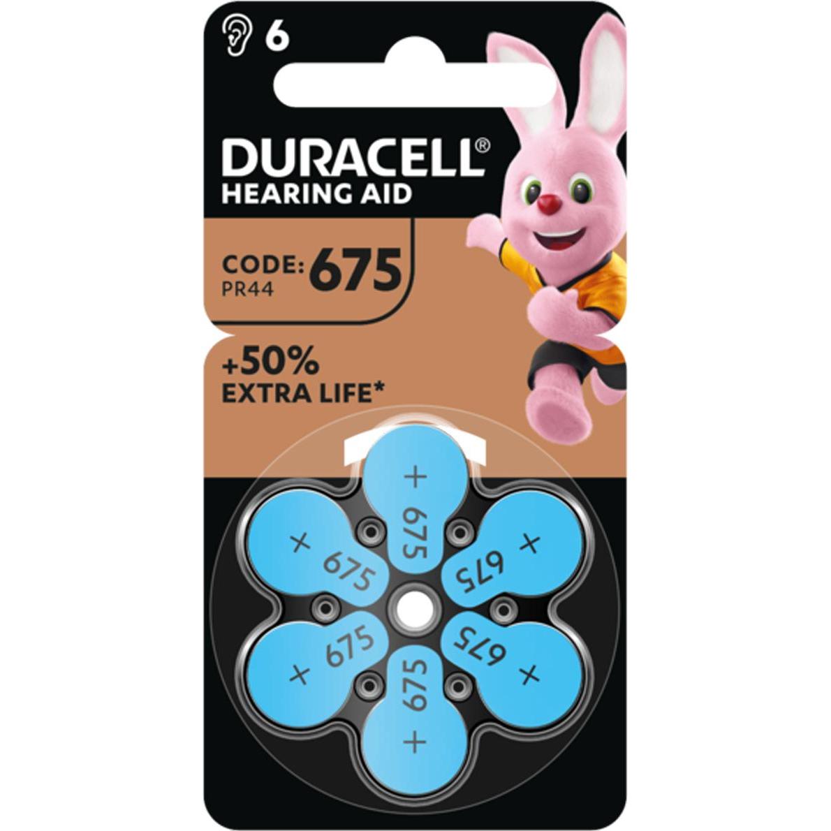 Duracell Batterie Hörgeräte EasyTab 675 (PR44) NEU 6St. (6 Stk., 675), Batterien + Akkus