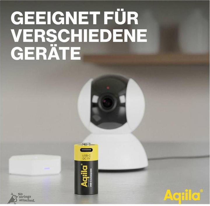 Actual product image Aqiila - USB-C Rechargeable Battery - Size CR123A - 750 mAh - 2-pack (2 pcs., RCR123A, 750 mAh)