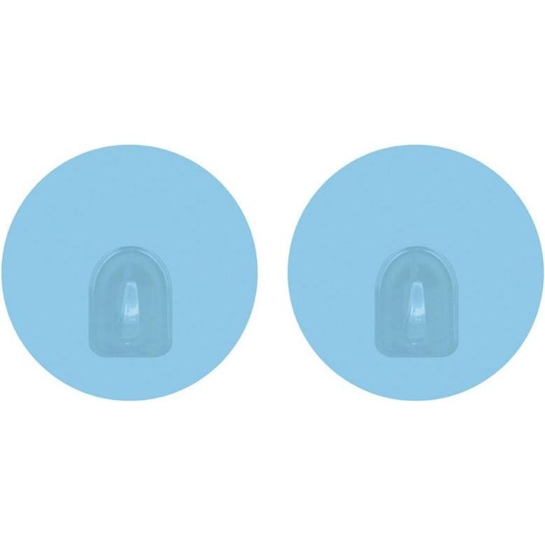 MSV, Handtuchhalter + Handtuchhaken, Patère Transparent Sur Fond Rond 8cm Bleu Clair