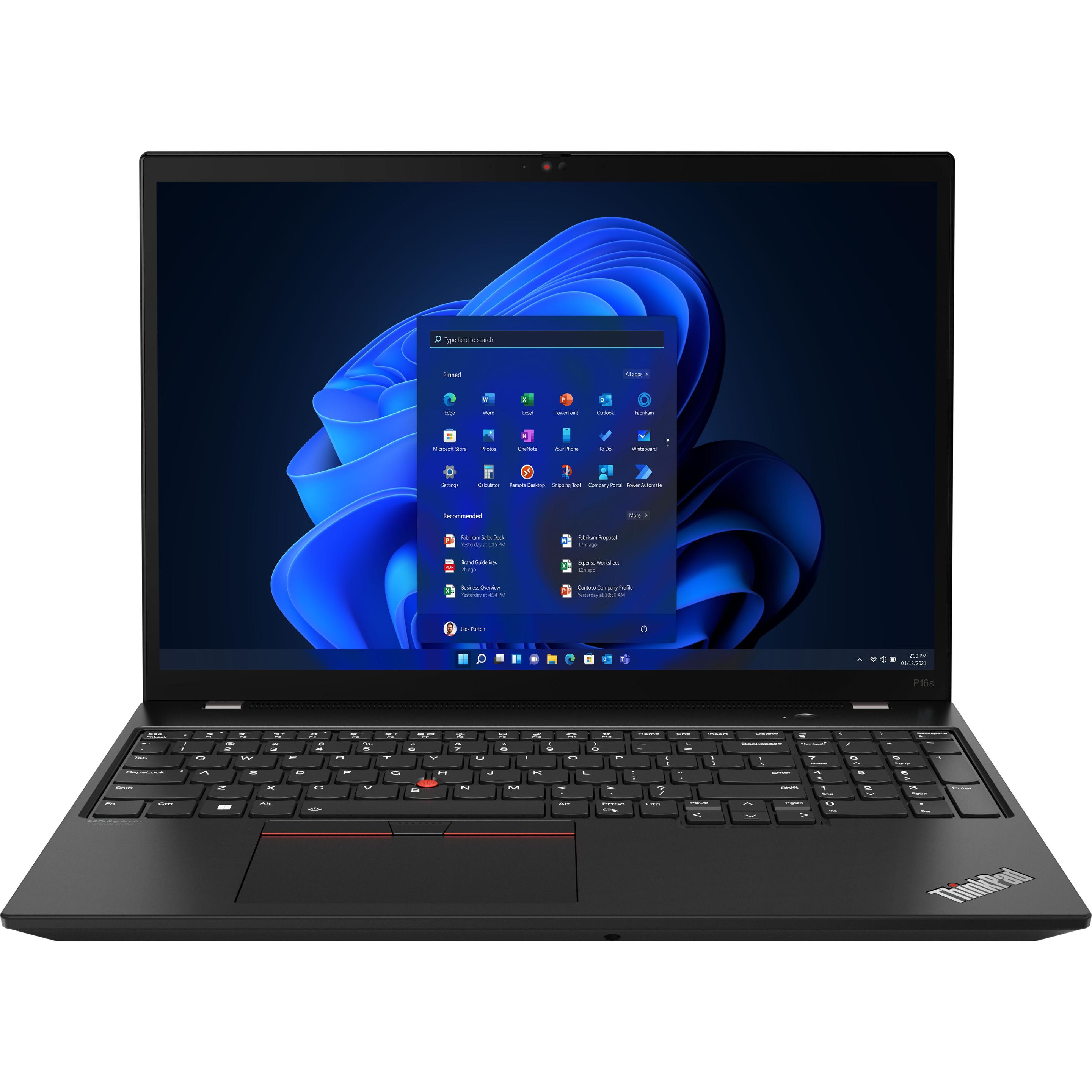 Lenovo P16s G2 R7-P7840U 16i 32GB 1TB, Notebook Ersatzteile, Schwarz