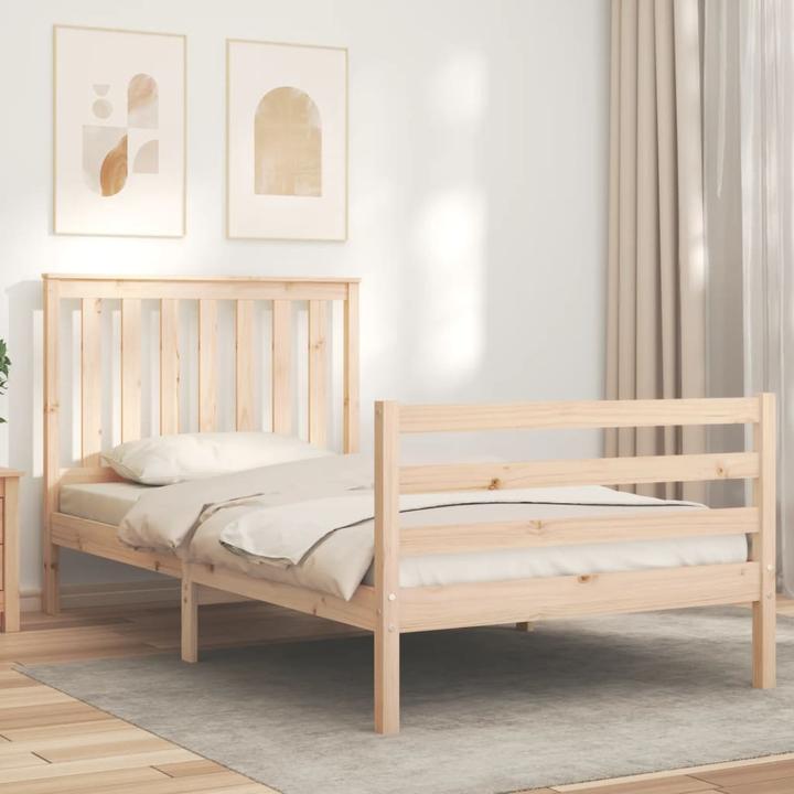 Image du produit VidaXL Massivholzbett mit Kopfteil 100x200 cm (100 x 200 cm)