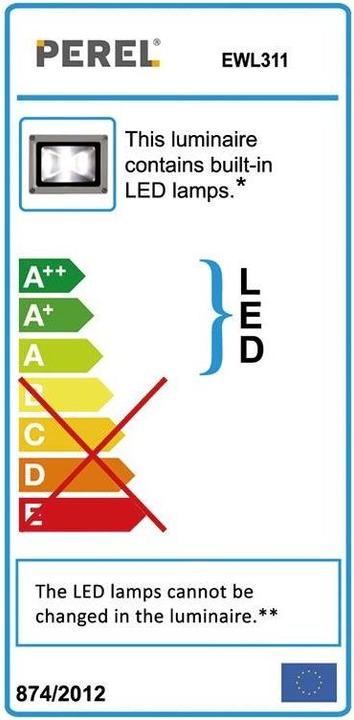 Energy Label Velleman PORTABLE FOLDING LED WORK LIGHT - 10 W - 4000 K (1000 lm)