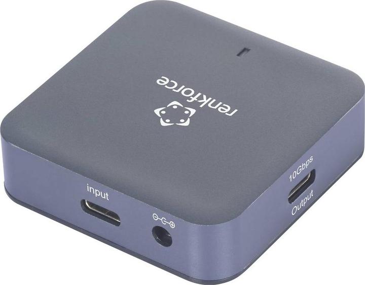 Productafbeelding Renkforce RF-USBH-500 4 Port USB 3.2 Gen 2-Hub mit Aluminiumgehäuse Aluminium-Gr (USB-C, 4 Havens)