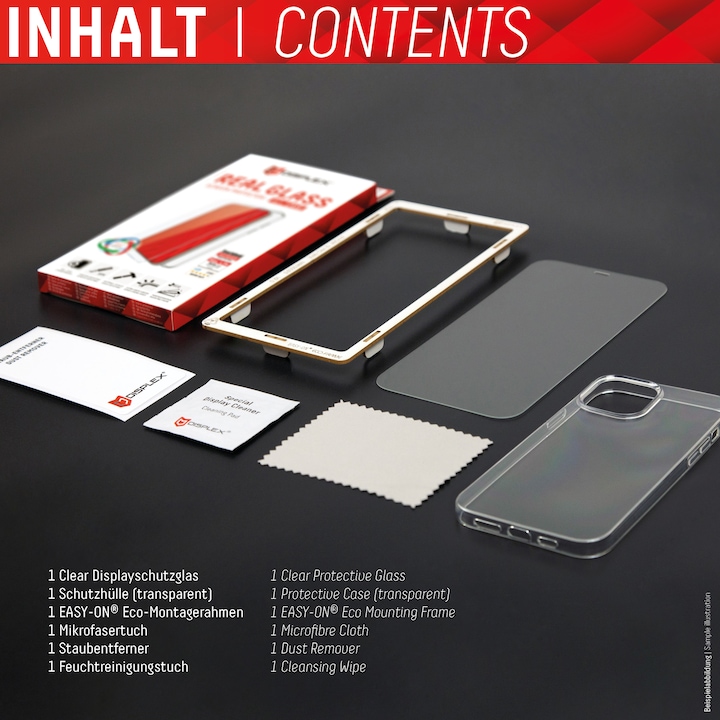 Produktbild Displex Real Glass, 2D Panzerglas + Handyhülle (1 Stück, Samsung Galaxy S22+)