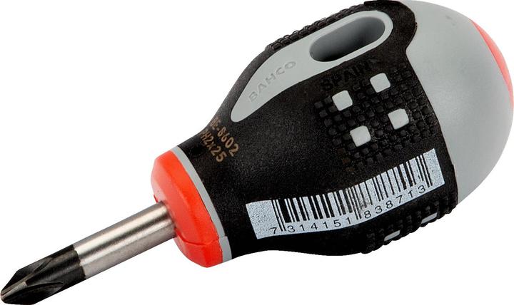 Produktbild Bahco ERGO Phillips-Schraubendreher mit kurzem 3-Komponenten-Griff, PH1 × 25 mm (Phillipps-Kreuzschlitz (PH))