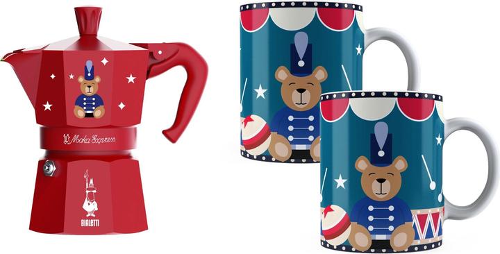 Bialetti Moka Express 6 Tassen, Rot/Blau, Materialtyp: Keramik (6 T.)