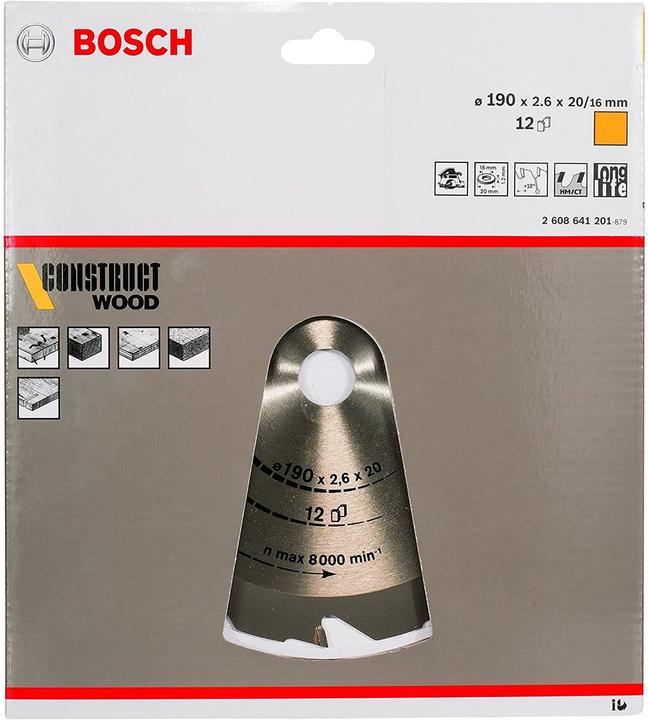 Actual product image Bosch Professional Zubehör PRO Construct Wood circular saw blade, 190 x 2.6 x 20 mm