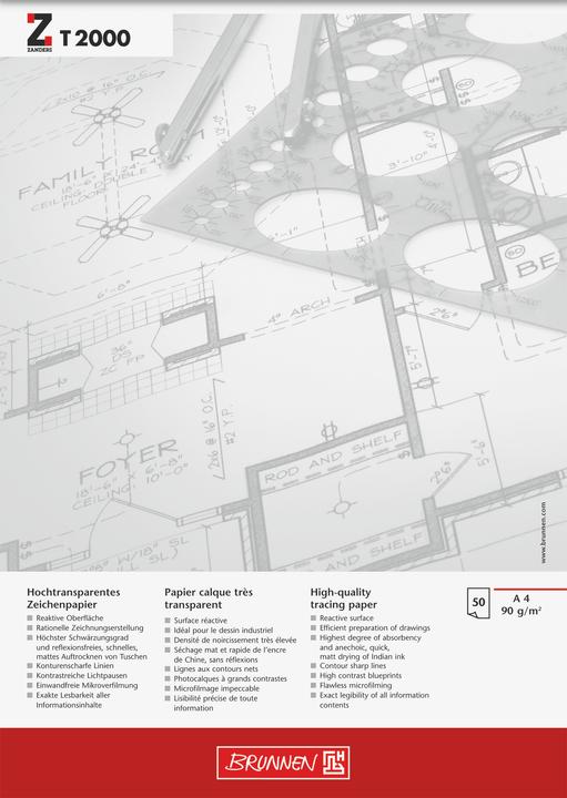 Produktbild Brunnen Transparentpapier 90 g/qm, 50 Blatt (A4)