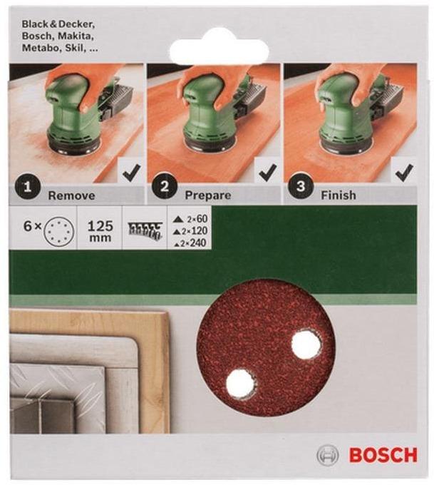 Image du produit Bosch Zubehör Set de papier abrasif excentrique avec (120, 240, 60)