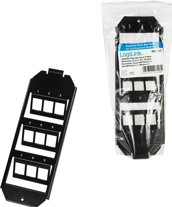 Productafbeelding LogiLink 3 x 3 Blank Keystone Patch Panel