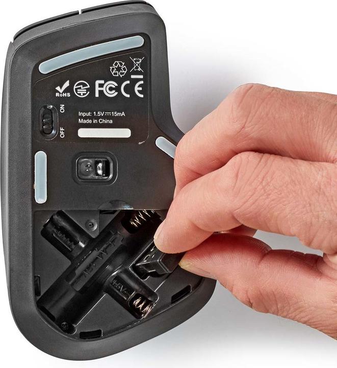 Produktbild Nedis Mouse | Drahtlos | 800 / 1200 / 1600 dpi | Einstellbar DPI | Anzahl Knöpfe: 6 | Rechtshändig (Kabellos)