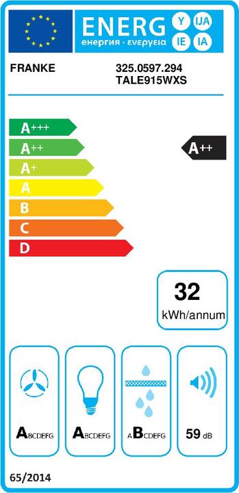 Energy Label Franke Tale Wandhaube (Wall hood)