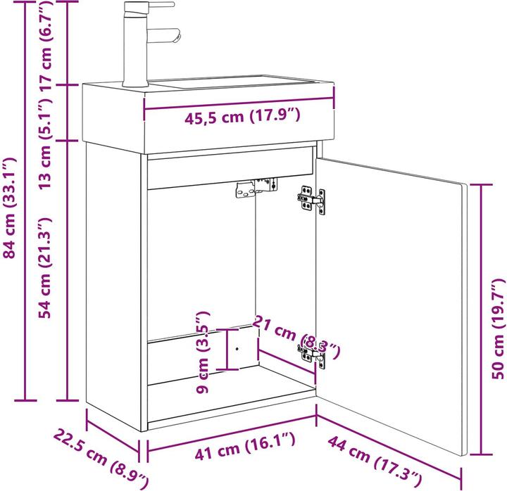 Actual product image vidaXL Badezimmer-Waschtisch (455 mm, 225 mm)