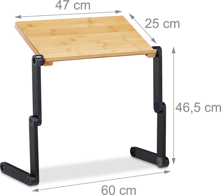 Immagine prodotto Relaxdays Porta Notebook Bambù & Alluminio, Naturale