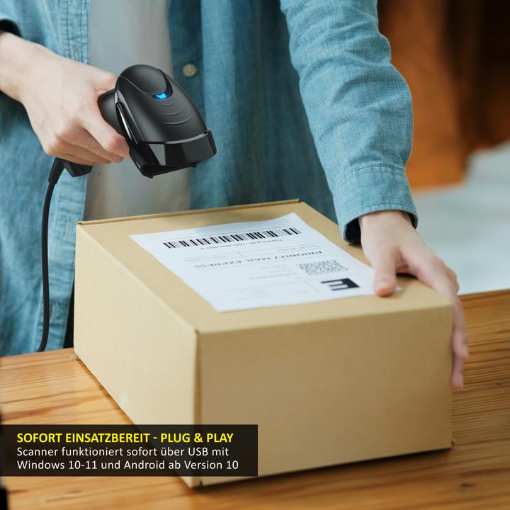 Produktbild Aplic Barcodescanner USB, 2D, manuell/auto QR-Code/Barcode, mit Standhalter Handscanner, Plug & Play (1D-Barcodes, 2D-Barcodes)