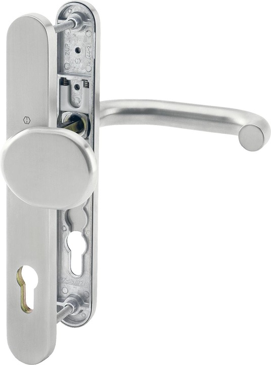 Actual product image Hoppe SH mortice door set PARIS with narrow escutcheon plate PZ92, Ed matt (Door plate set)