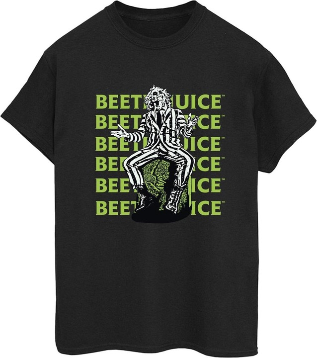 Immagine prodotto Beetlejuice Maglietta Ampia Posa Logo Ripetuto Donna (5XL)