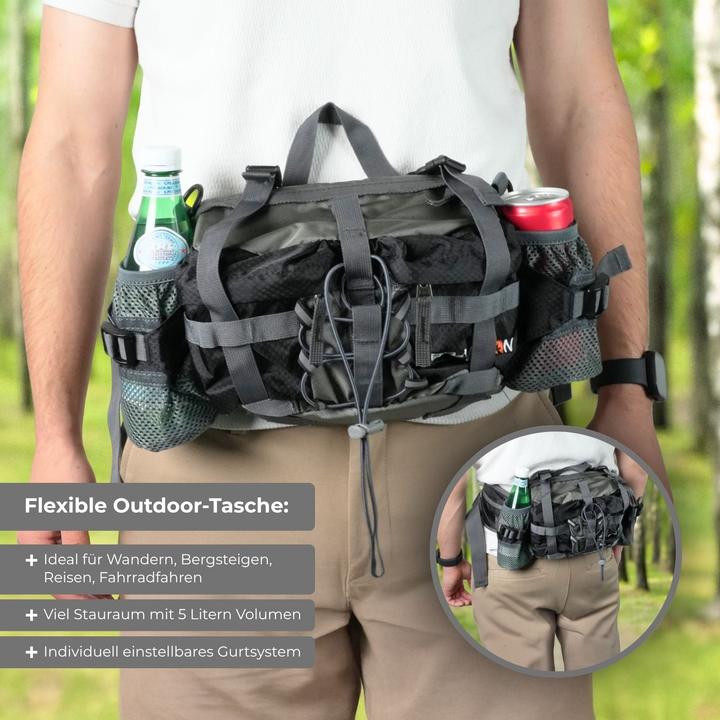 Produktbild Hermex Bauchtasche mit Schultergurten Umhängetasche Schultertasche Hüfttasche
