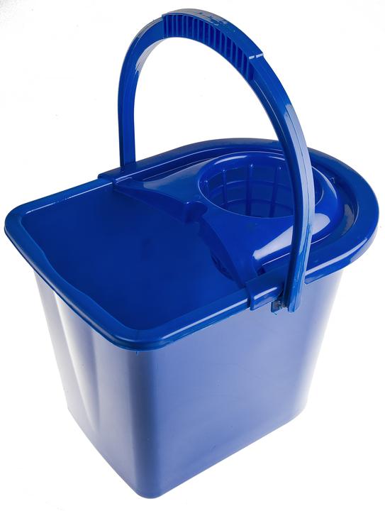 RS PRO Kunststoff Moppeimer mit Griff Blau 12L mit Mopppresse
