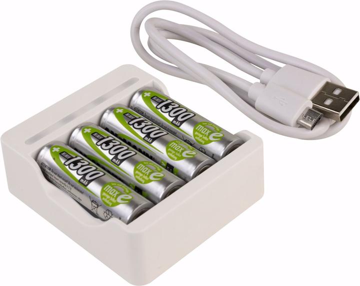 Produktbild Ansmann Ladegerät Basic IV inkl. 4 x AA 1300mAh Akku (1 Stk., AA, 1300 mAh, Ladegerät inkl. Akku)