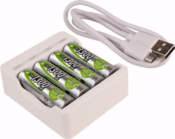 Actual product image Ansmann Charger Basic IV incl. 4 x AA 1300mAh battery (1 pcs., AA, 1300 mAh, Battery + charger)