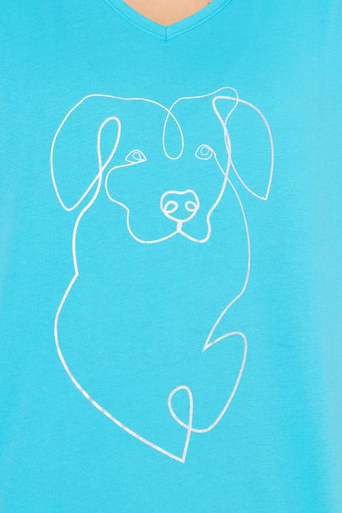Image du produit Ulla Popken T-shirt, motif animal métallisé. Col V et manches courtes (58)