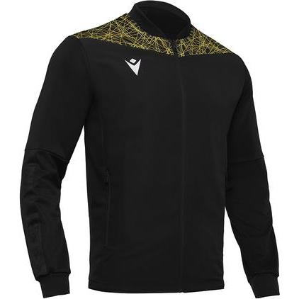 Macron, Herren, Pullover, traininganzug hiva full zip top micro, Schwarz, Gelb, (S)