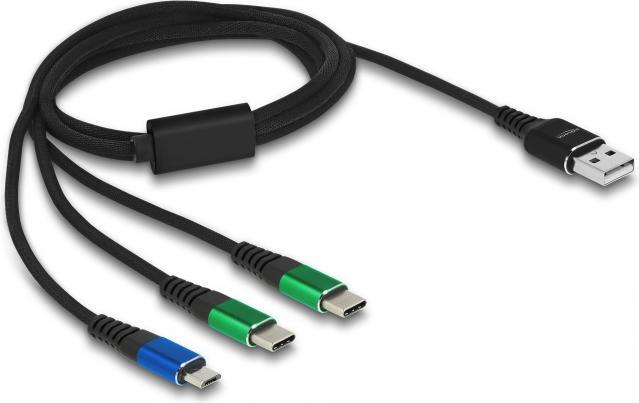 Actual product image Delock USB charging cable 3 in 1 1m coloured (1 m, USB 2.0)