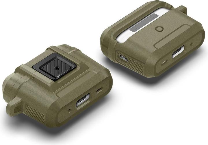 Actual product image Spigen Lock Fit Airpods Pro 1/2 Vintage Khaki