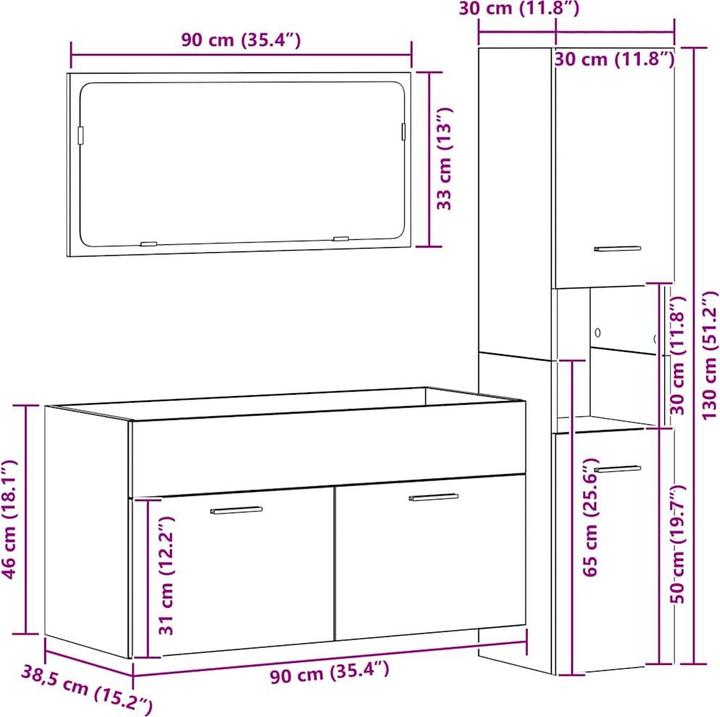 Produktbild vidaXL Badmöbel Set
