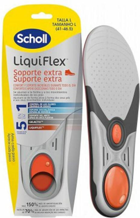 Image du produit Scholl LiquiFlex Insoles Reinforced Support Men's Footwear Size 7-11.5 Memory Foam Arch Support