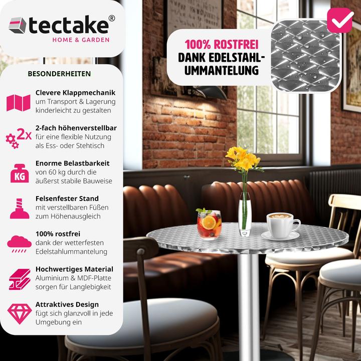 Image du produit tectake Tables de bistrot (Ø 60 x 114 cm)