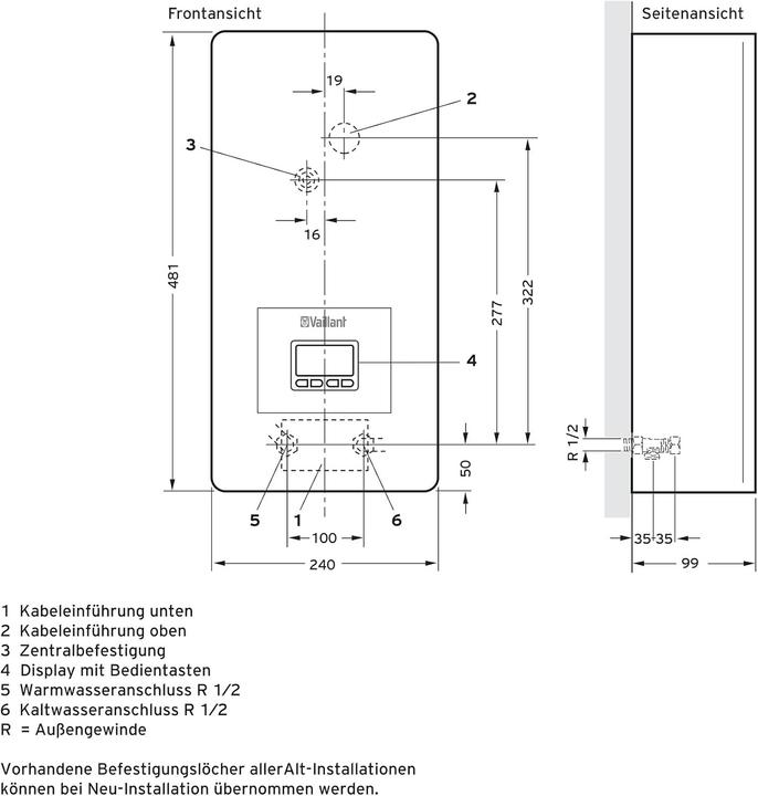 Immagine prodotto Vaillant Scaldabagno elettrico istantaneo VED E 27/8 E a controllo elettronico bianco