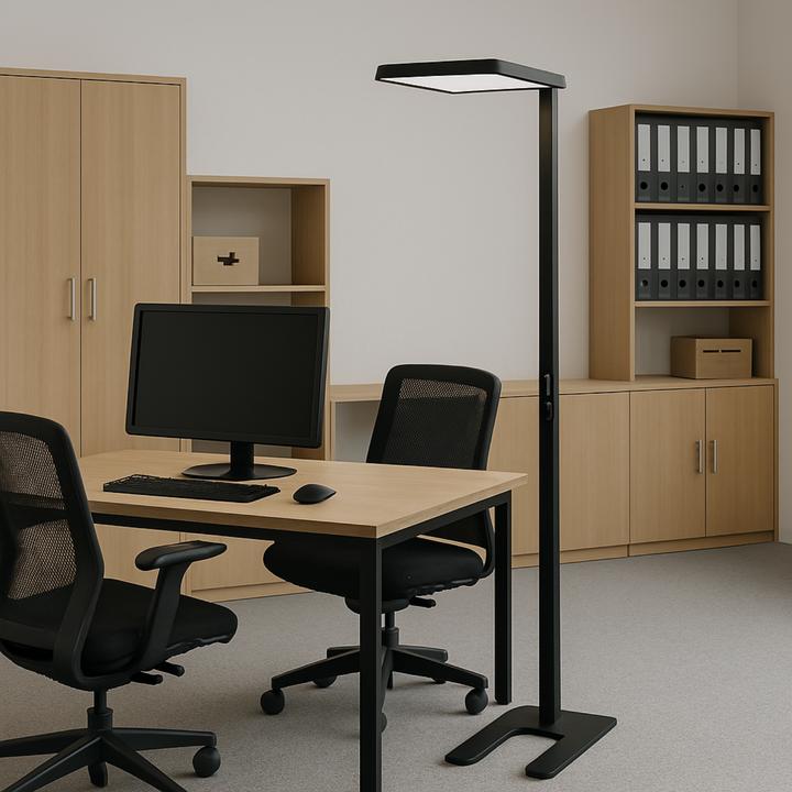Actual product image Luxula LED Büro-Stehleuchte, Up/Down, schwarz (7000 lm)