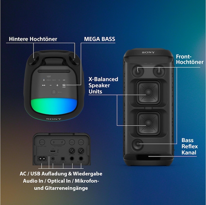 Produktbild Sony SRS-XV800 (25 h, Akkubetrieb, Netzbetrieb)