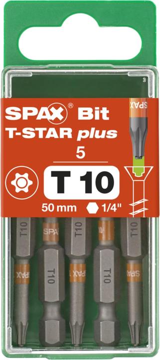 Actual product image Spax BIT T-STAR PLUS T10 50mm S (Hexagon socket TX)