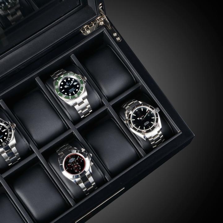 Produktbild Heisse & Söhne Uhrenbox Monteray 10 Esche - Schwarz Seidenmatt