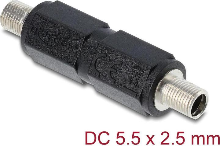 Delock Hohlstecker Adapter DC 5,5 x 2,5 mm Buchse auf Buchse mit Gewinde gerade