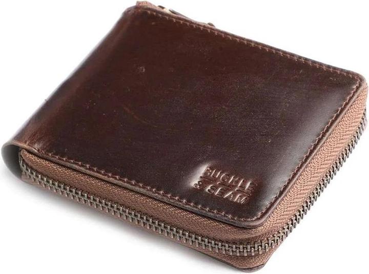 Actual product image Buckle & Seam Leather Wallet Grind