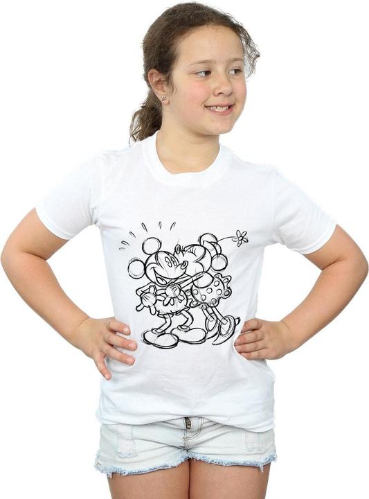 Produktbild Disney Mickey And Minnie Mouse Kiss Sketch TShirt Mädchen (152, 158)