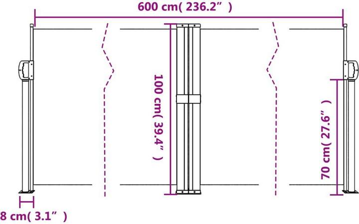 Image du produit vidaXL ausziehbare Seitenmarkise (6 m)