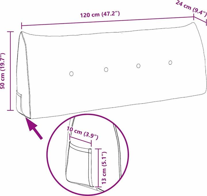 Produktbild vidaXL Rücken Kissen (120 x 24 cm)